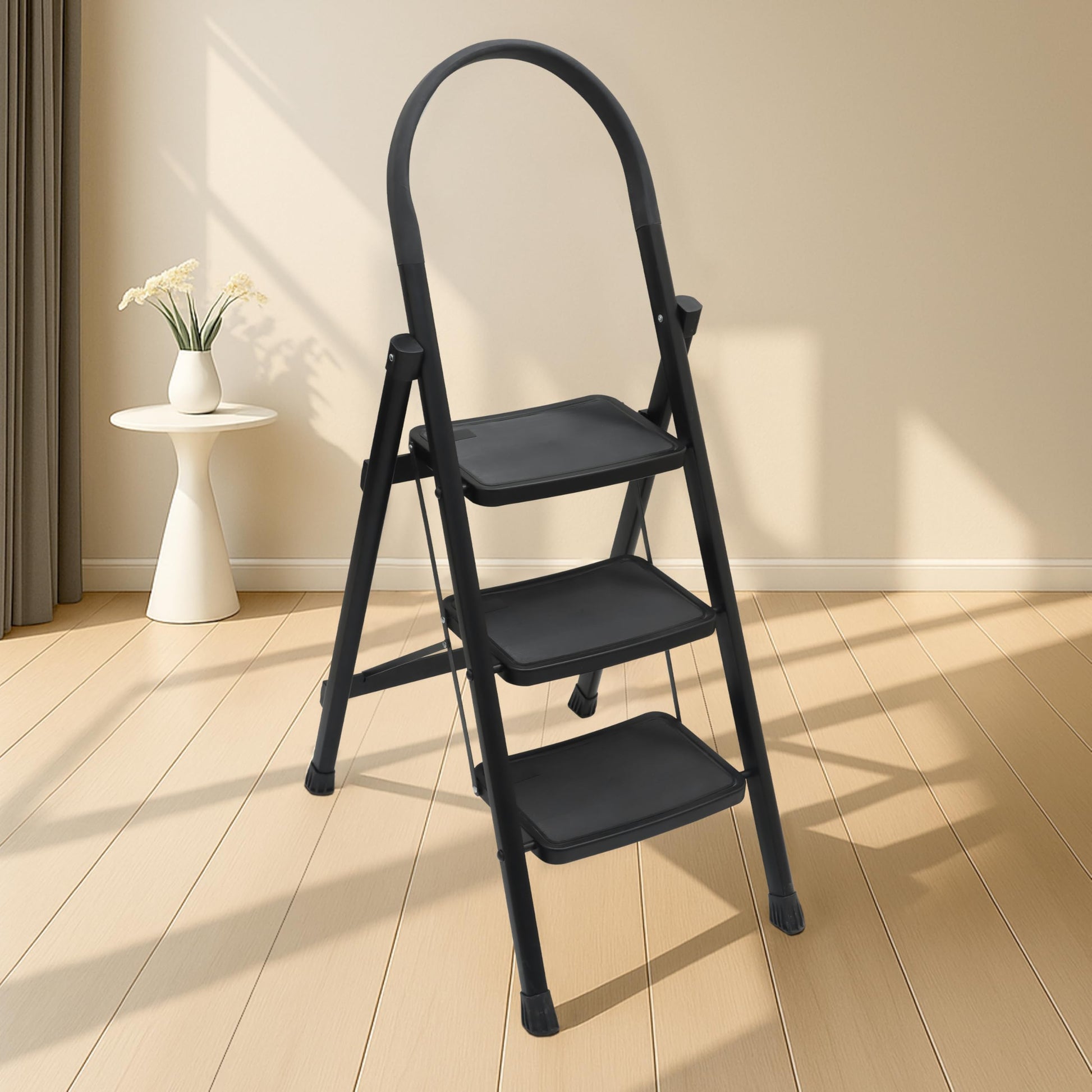 Plantex Ladder for Home - Premium Steel Foldable 5-Step Ladder - Anti Skid Strong Steps with 5 Years Manufacturer Warranty (Blue & Black)