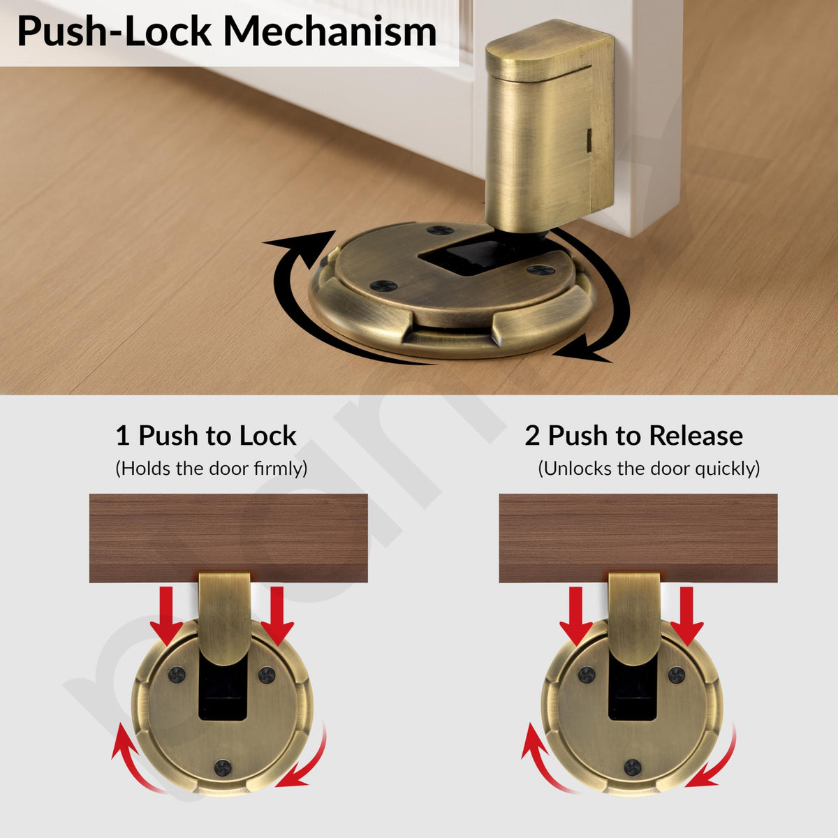 Plantex Door Stopper for Home/Floor Mounted Door Holder/Door Stopper for Hotel/Office/Stops for Door - Pack of 1 (Brass Antique)-5