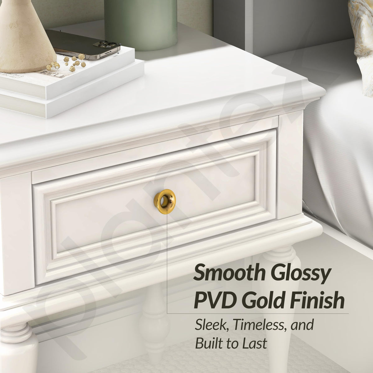 Plantex Knobs for Cabinet/Drawer Knobs/Round Knobs for Cabinets/Pull-Push Knob for Kitchen/Bedroom Drawer - Pack of 3 (Gold)-6