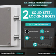 Plantex Digital Safe Locker For Home/23 Litre Safety Locker Box with Biometric Touchscreen Display & Dual Code Access Master & User/LED Light/Emergency Key/2 Years Warranty By Plantex - (White)-5