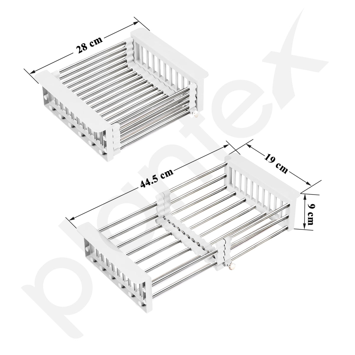 Plantex Stainless Steel & ABS Plastic Sink Drainer Basket/Vegetable Washing Sink Basket Strainer/Kitchen Accessories Items for Home - Pack of 1 (White)
