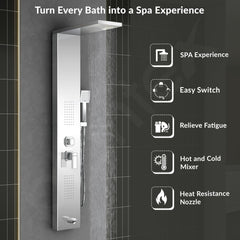 Plantex 304 Grade Stainless Steel Shower Panel for Bathroom with Showerhead/Hand Shower/Body Massage Jets/Bathroom Shower System-(KM-8111)-6