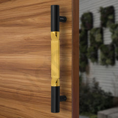 Plantex Door Handle/15 Inch Main Door Handle/Handle for Wooden Door/Pull-Push Door Handle/Door Accessories (Pack of 1, Black, Gold) 3 Years Warranty-4
