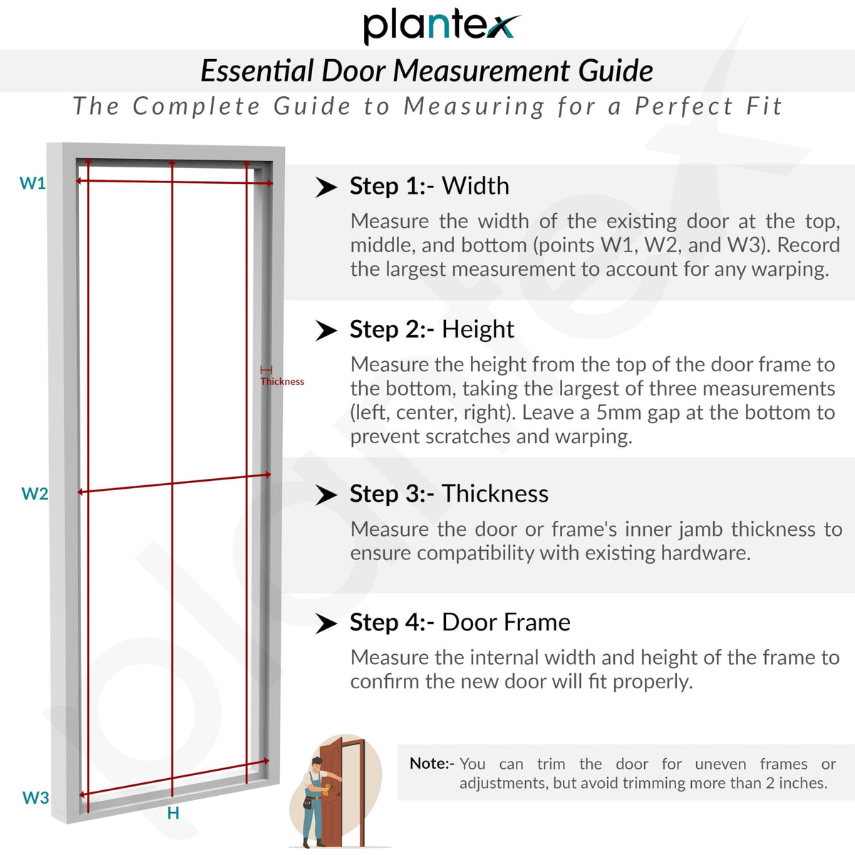 Plantex WPC Doors for Bathroom (30 mm - Thickness)/Waterproof Bathroom Door/2.5x6.75 Feet Wooden Finished Door for Home/Balcony/Office/Kitchen, Density-550 (30x81 inch,24 kg- Charcoal Oak)-2