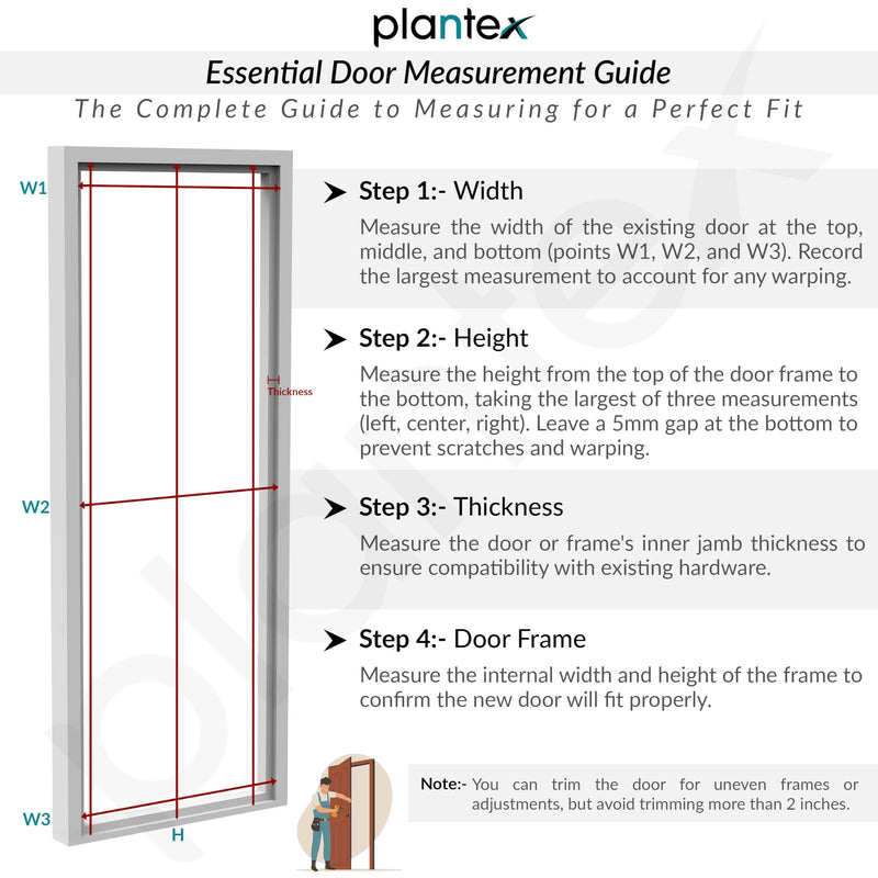 Plantex Doors for Bathroom (25 mm - Thickness)/WPC Bathroom Door/2.25x6.75 Feet Wooden Finished Door for Home/Balcony/Office/Kitchen, Density-550 (27x81 inch,20 kg- Classic Wooden)-2