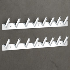 Plantex Wall Hooks for Hanging Cloth/Stainless Steel Towel Hangers/Bathroom Robe Hooks/Door Hangers/Square Wall Hook/Hook Rail for Hanging Keys - 8 Hooks (Pack of 2, Chrome)-1