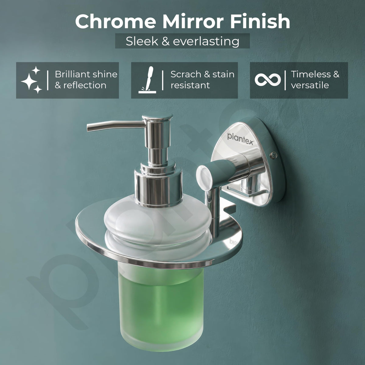 Plantex J4 Stainless Steel Liquid Soap Dispenser/Shampoo Dispenser for Wash Basin/Hand Wash Dispenser Wall Mounted/Bathroom Accessories (Chrome Finish) Angel-5