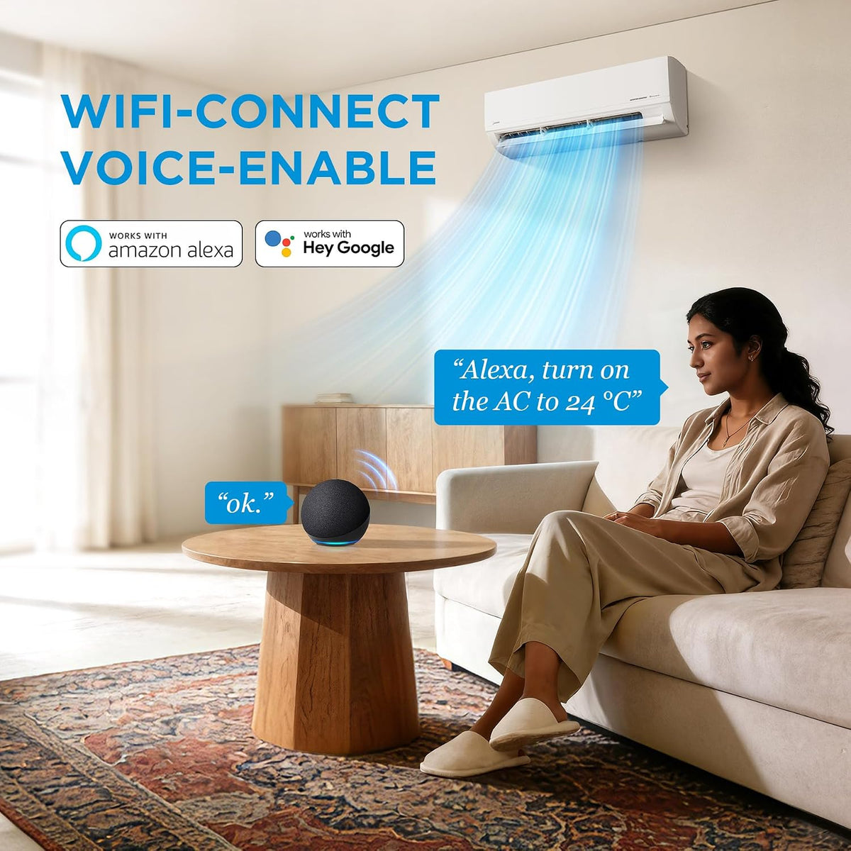 Midea 1 Ton 3 Star Inverter Split AC, Wi-Fi & 6-in-1, MAI12SD3R36W0-4