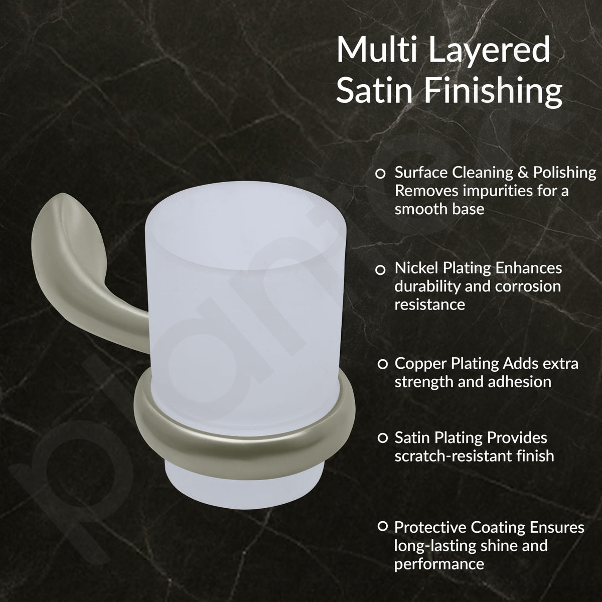 Plantex Smero Pure Brass Tooth Brush Holder/Tumbler Holder/Toothpaste Holder/Bathroom Accessories - Effect (Satin Matt)-6