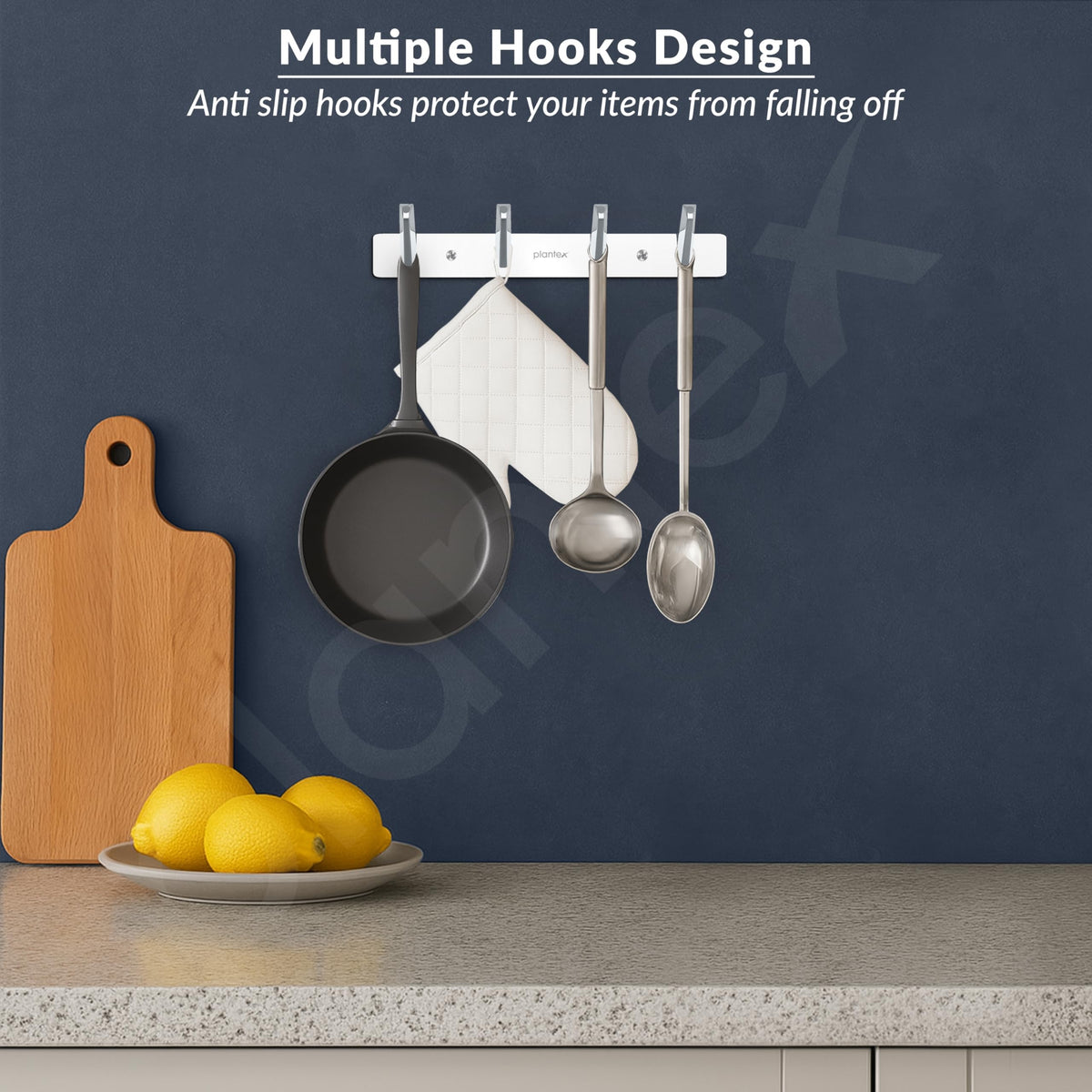 Plantex Wall Hooks for Hanging Cloth/Stainless Steel Towel Hangers/Bathroom Robe Hooks/Door Hangers/Square Wall Hook/Hook Rail for Hanging Keys - 4 Hooks (Pack of 2, Chrome)-2
