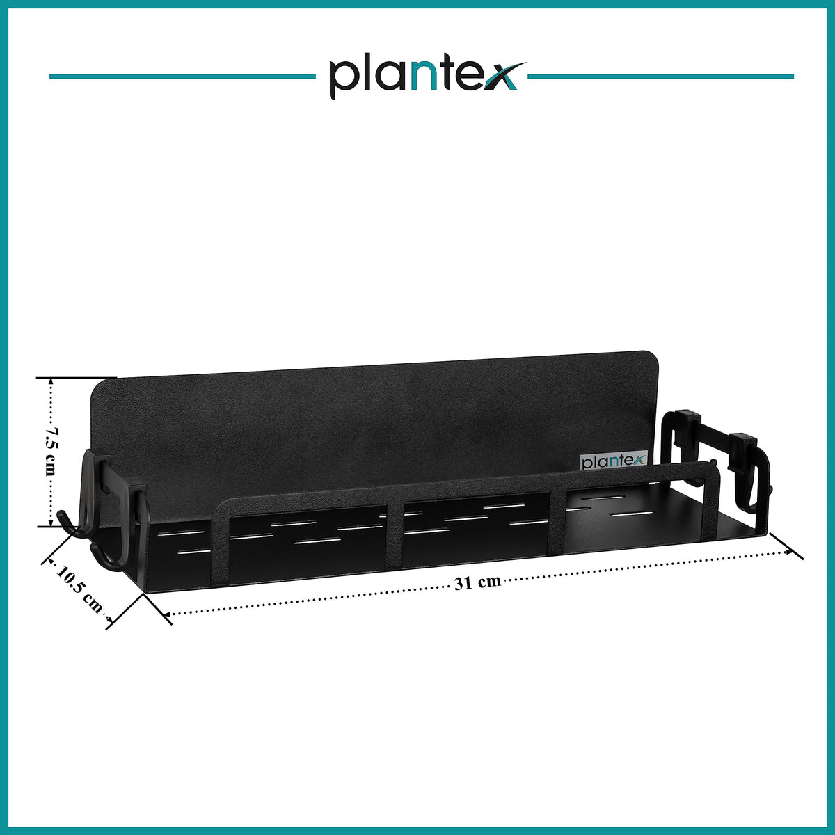 Plantex GI Steel Magnetic Storage Rack for Fridge/Side Storage Rack/Refrigerator Magnetic Shelf for Kitchen/Spice Rack - Pack of 1 (Black)-4