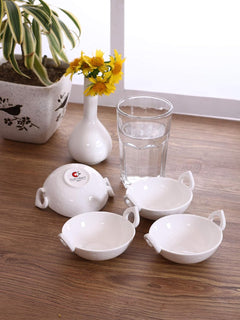 Clay Craft Basics Sauce Kadhai with Handle 4 Pcs