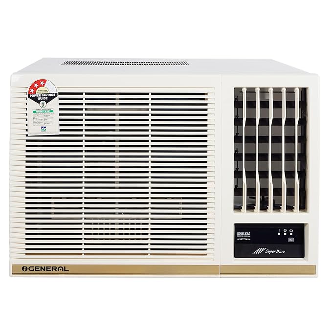 O-general BBAA Series 1.5 Ton 3 Star Window AC With Super Wave Technology 3-Speed Cooling (AXGB18BBAA-B, White)