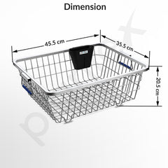 Plantex Dish Drainer Basket/Steel Utensils Basket Drainer/Utensil Stand for Kitchen with Rubber Grip Handle & Cutlery Drainer Tub (Small Size - 48 x 37 x 20 cm)-4