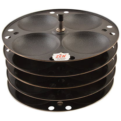 Jain Stainless Steel Nonstick 3 Plate Idly Stand | Idli Maker | Nonstick Idli Stand with Holes for 7.5 liter Prestige Pressure Cooker (12 Idly), Black