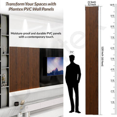 Plantex PVC Louvers Panel for Wall/3d Wall Panel for Interior Wall Decor/Eco-Friendly Fluted Panel for Wall - Pack of 3,Covers - 30 Sq. Ft (Teak Brown-12 Inch x 10 Ft)-2