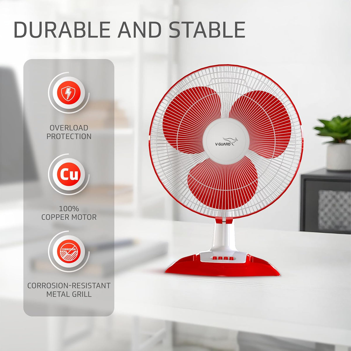 V-Guard Esfera 400 mm Table & Wall Fan-6