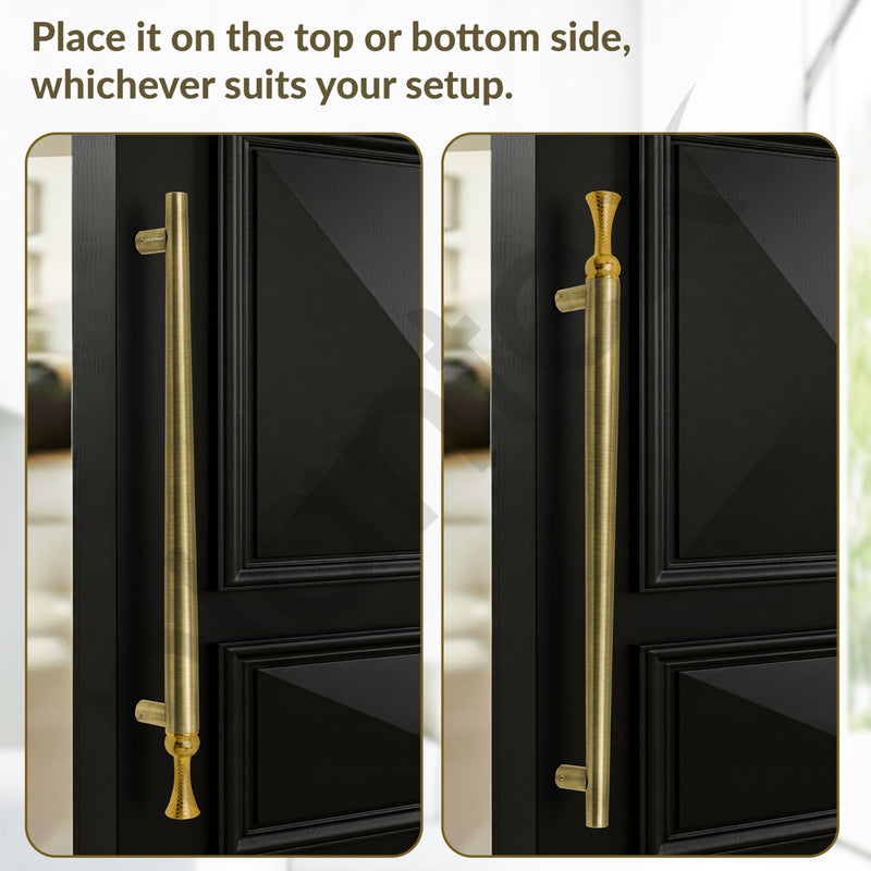 Plantex Main Door Handle/Stainless Steel & Aluminium Door Handle/450mm Pull-Push Handle for Home/Office/Hotel - Pack of 1 (DTMD-413, Brass Antique & Gold)-3