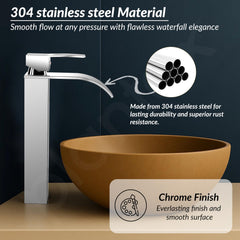 Plantex 304-Grade Stainless Steel Basin Mixer/Pillar tap for wash Basin/Hot and Cold Mixer tap for Washbasin-(YJR-31-Chrome)-2