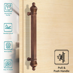 Plantex Taj Heavy Duty Main Door Handle - 17-Inch Pull Push Handle for Doors - Pack of 1 (319-Copper Antique Finish) - 3 Years Warranty-2