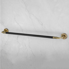 Plantex Single Towel Rod for Bathroom/Towel Holder in Bathroom/Towel Holder/Bathroom Accessories (24 inch - Brass Antique & Black) - Pack of 1-3