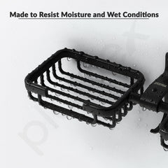Plantex Aluminum Bathroom Dual Soap Holder with Hook/Soap Stand/Soap Dish/Bathroom Accessories - Black-6