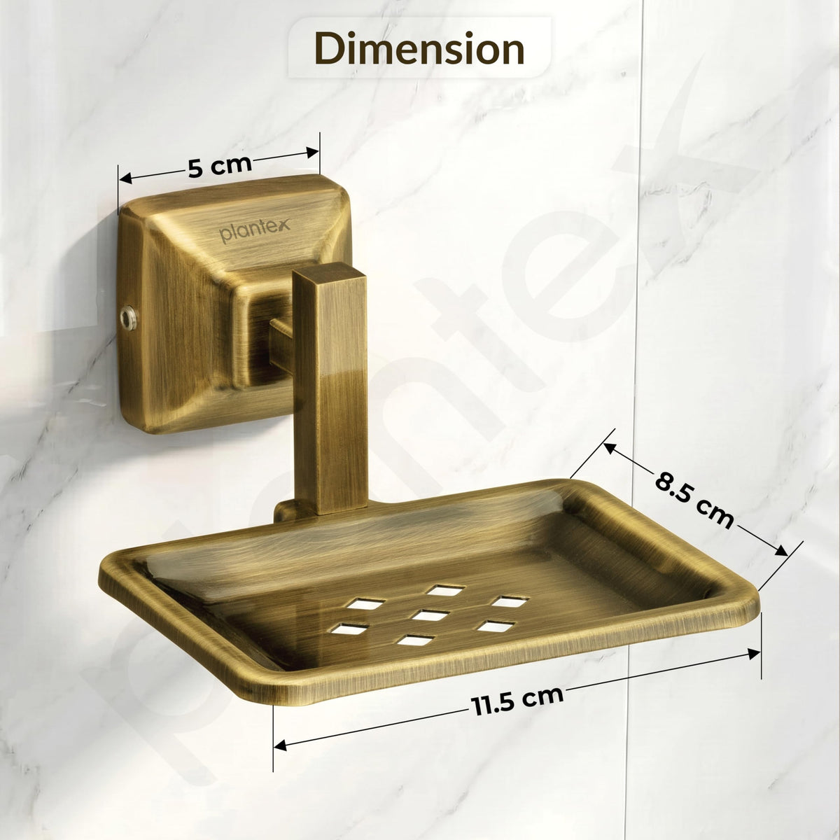Plantex 304 Grade Stainless Steel Bathroom Soap Dish/Soap Holder/Soap Stand/Bathroom Accessories - Squaro (Brass Antique)-2