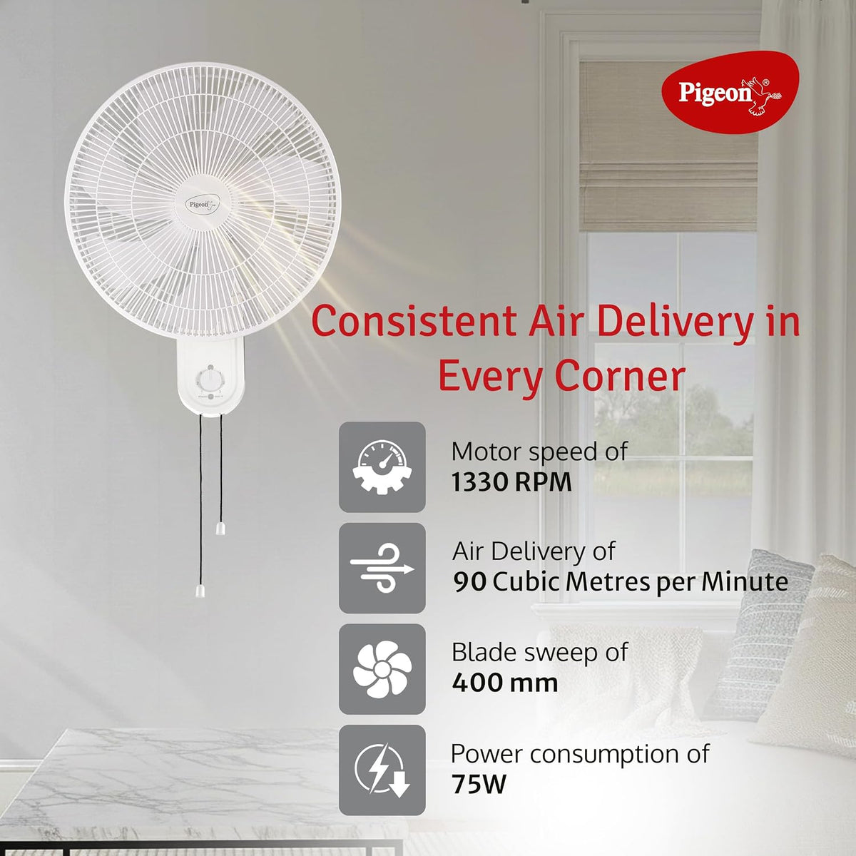 Pigeon Fan-tastic 400mm Wall Mount Fan-4