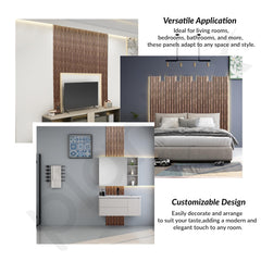 Plantex Wall Panels/Louvers Panel for Wall 8 Feet/Charcoal Panel for Interior Wall Decor/3D Wall Panel - Pack of 5 Covers - 17 Sq. Ft, Size-5 Inch x 8 Feet (Brown Gold Elegance)-6