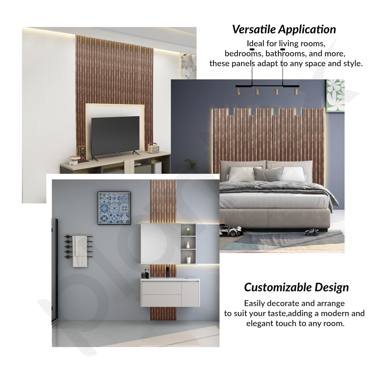 Plantex Wall Panels/Louvers Panel for Wall 8 Feet/Charcoal Panel for Interior Wall Decor/3D Wall Panel - Pack of 5 Covers - 17 Sq. Ft, Size-5 Inch x 8 Feet (Brown Gold Elegance)-6