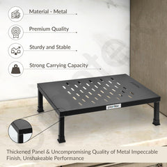 Plantex Oven Stand/Microwave Stand for Kitchen Platform/Microwave Storage Rack for Countertop Organization/Heavy-Duty Metal Shelf - Black-4