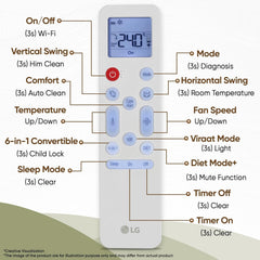LG 1 Ton 4 Star DUAL Inverter Split AC (Copper, AI Convertible 6-in-1 Cooling, Faster Cooling & Energy Saving, 4 Way Swing, HD Filter with Anti-Virus Protection, 2026 Model, AS-Q13JNYE, White)