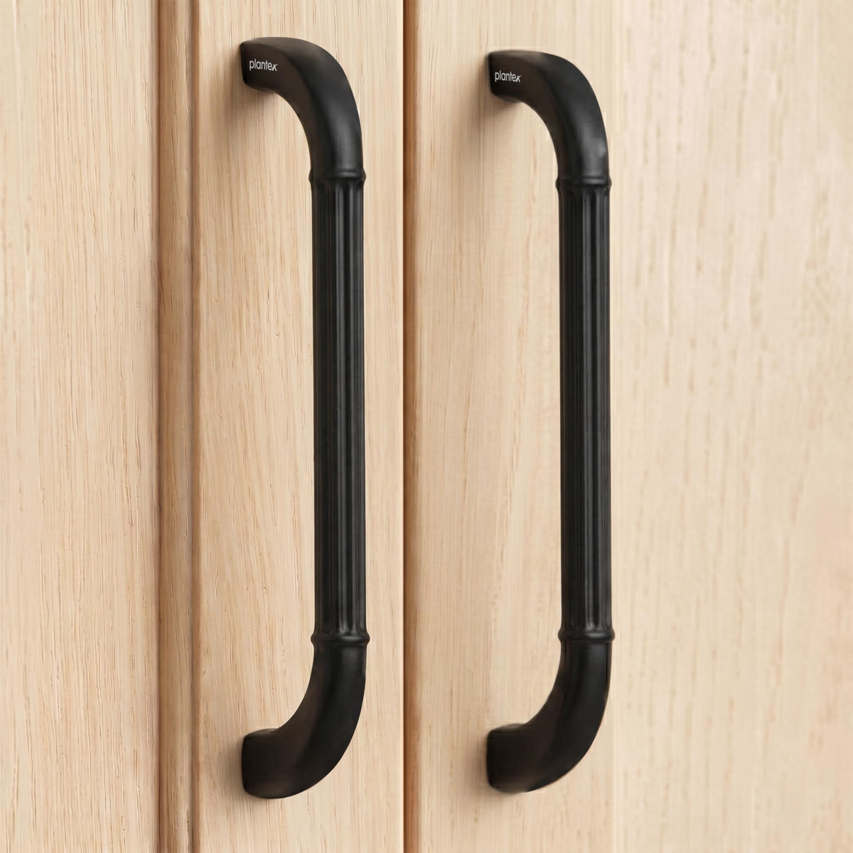 Plantex Cabinet Handle/160mm Handle for Drawer/Wardrobe/Kitchen Handle/Pull-Push Handle for Home/Office - Pack of 2 (Black) (Model APS-PH-105)