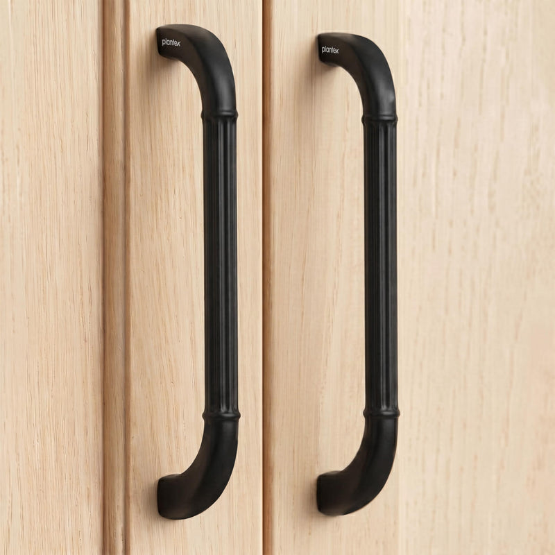 Plantex Cabinet Handle/160mm Handle for Drawer/Wardrobe/Kitchen Handle/Pull-Push Handle for Home/Office - Pack of 2 (Black) (Model APS-PH-105)-1