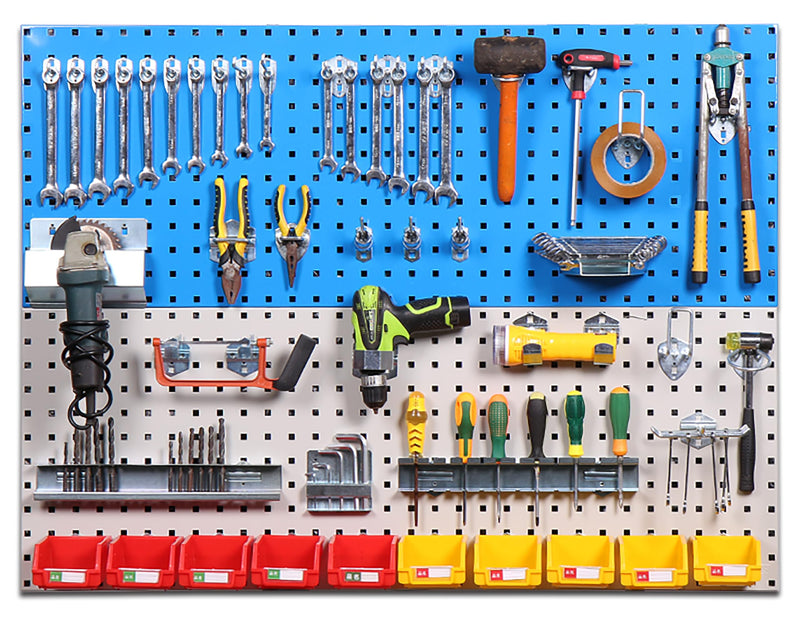Plantex Peg board For Wall/Tool Organizer Pegboard For Garage Workshop/Storage Board/Hanging Tools Peg board 120 X 45 Cm, (Metal)-1