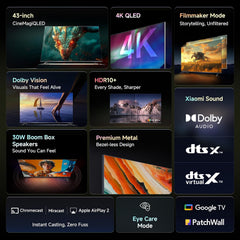 Xiaomi 108 cm (43 Inches) X Pro Series QLED 4K Ultra HD Smart Google TV L43MB-APIN