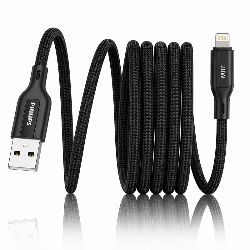 Philips DLC4130VB/94 20W iPhone Original Type-A to Lightning Fast Charging Cable (1m, Dark Slate)