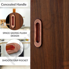 Plantex Sliding Door Handle/Concealed Handle for Sliding Door/96mm Concealed Handle for Wardrobe/Kitchen Cabinet - Pack of 4 (Rose Gold) (Model APS-DTC-3770)-4