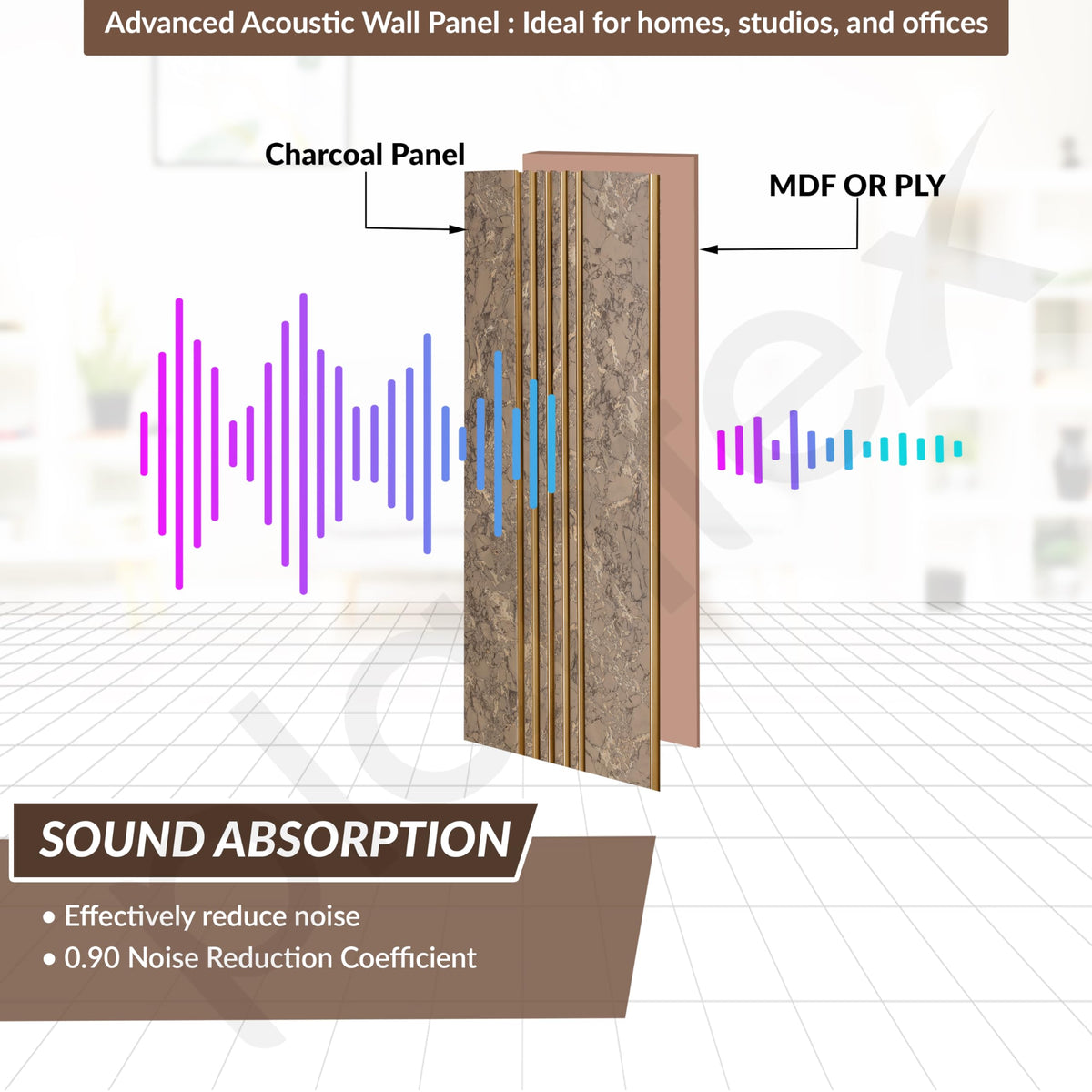 Plantex Louvers Panel for Wall/8 Feet Wall Panels/3D Charcoal Panel for Interior Walls Decor - Pack of 7 Covers - 56 Sq. Ft, Size-1 Feet x 8 Feet (WD-2203)-5
