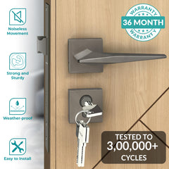 Plantex Door Lock for Home/Main Door Lock Set with 3 Years of Warranty Mortise Lock for Door with Brass Lock Body & Cylinder(7083-Satin Black)-2