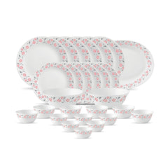 La Opala Diva, Ivory Collection, Opal Glass Dinner Set 27 pcs, Grace Blue, White