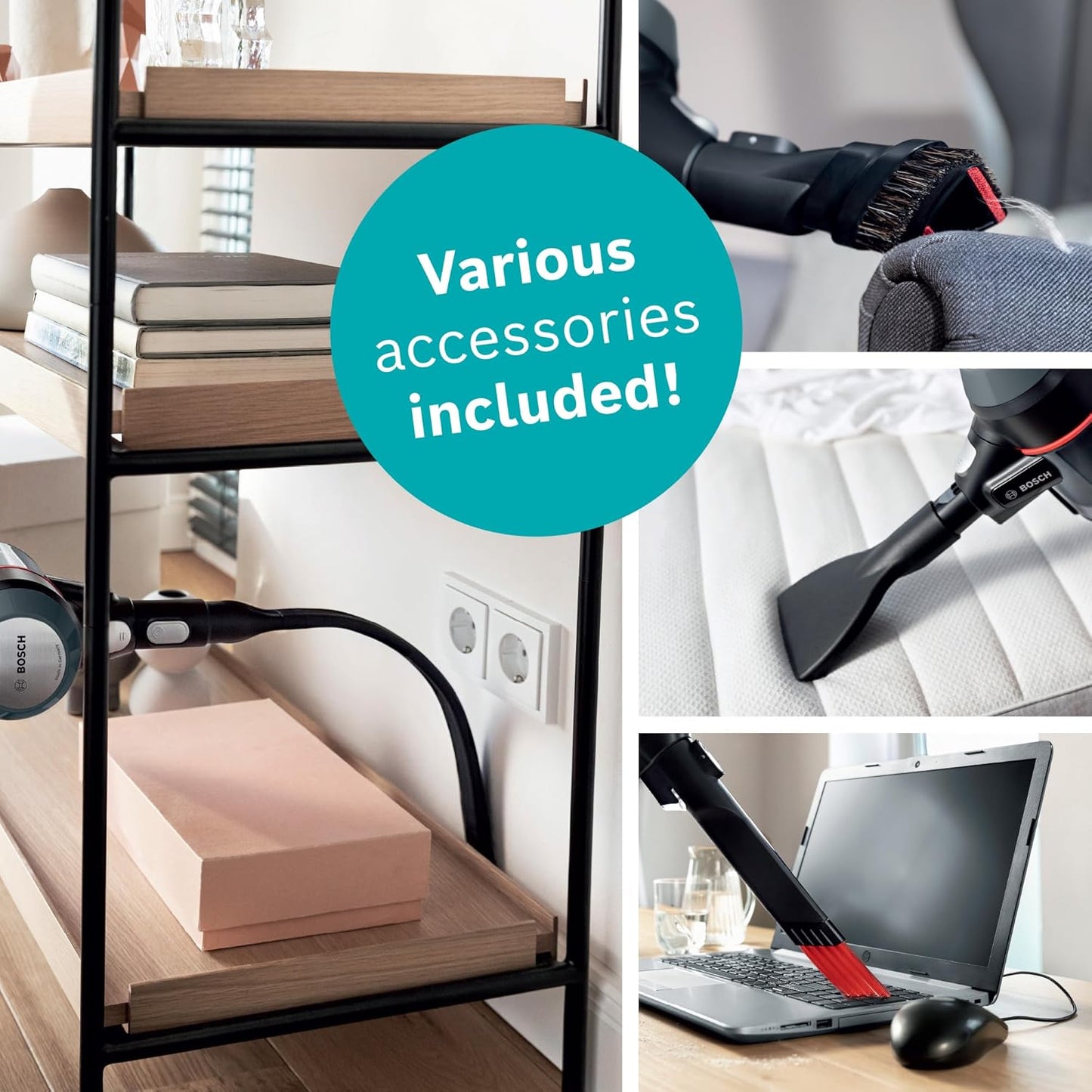 Bosch Unlimited 7 Cordless Vacuum Cleaner with Rechargeable 3.0 Ah Battery and FlexTube, LED Lighting, 10-Year Motor Warranty, in Graphite