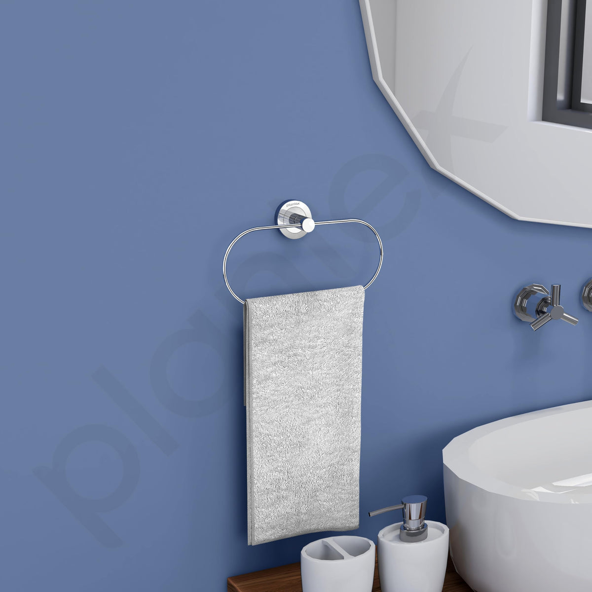 Plantex Stainless Steel Towel Ring for Bathroom/Wash Basin/Napkin-Towel Hanger/Bathroom Accessories (Chrome-Oval) - Pack of 3-2
