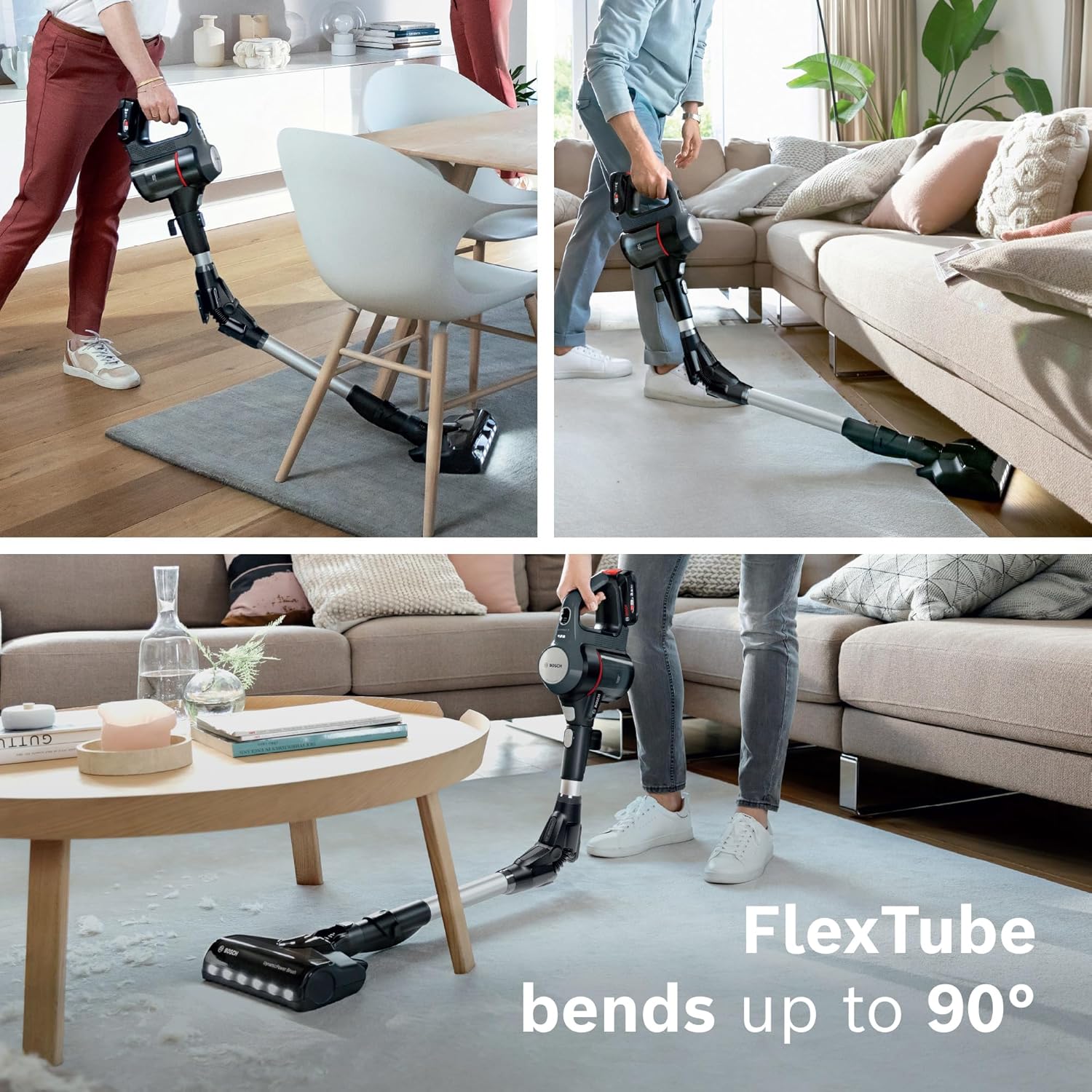 Bosch Unlimited 7 Cordless Vacuum Cleaner with Rechargeable 3.0 Ah Battery and FlexTube, LED Lighting, 10-Year Motor Warranty, in Graphite