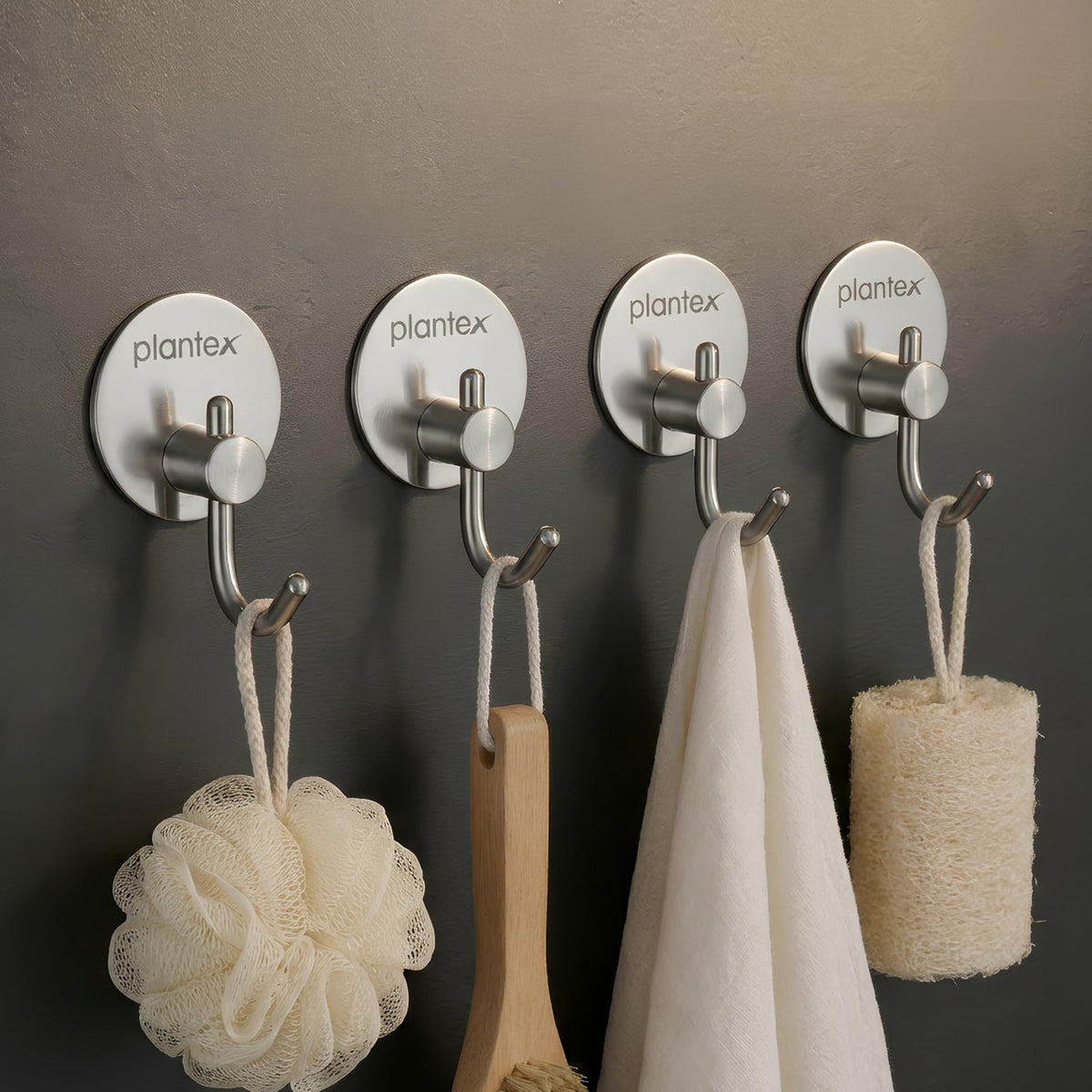 Plantex Wall Hanging Hook/Bath Towel Hook/Self Adhesive Round Robe Hooks for Kitchen/Bathroom/Stylish Home Decor Items - Pack of 4 (Chrome)