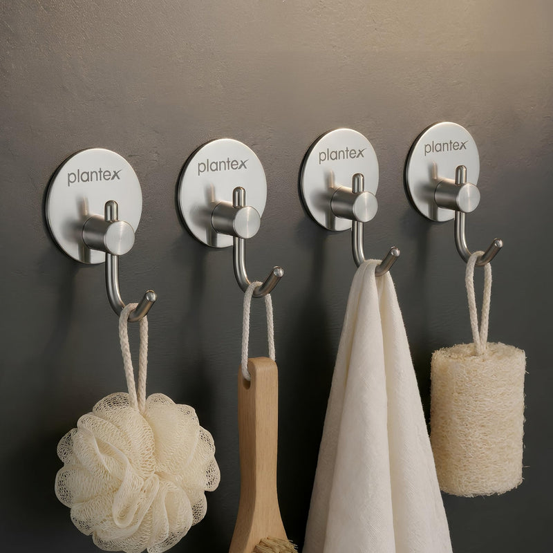 Plantex Wall Hanging Hook/Bath Towel Hook/Self Adhesive Round Robe Hooks for Kitchen/Bathroom/Stylish Home Decor Items - Pack of 4 (Chrome)-1