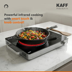Kaff 2200W Electric Infrared Cooktop Stove | High Gloss Glass Finish | Digital Display | 4 Preset Cooking Modes | Touch 