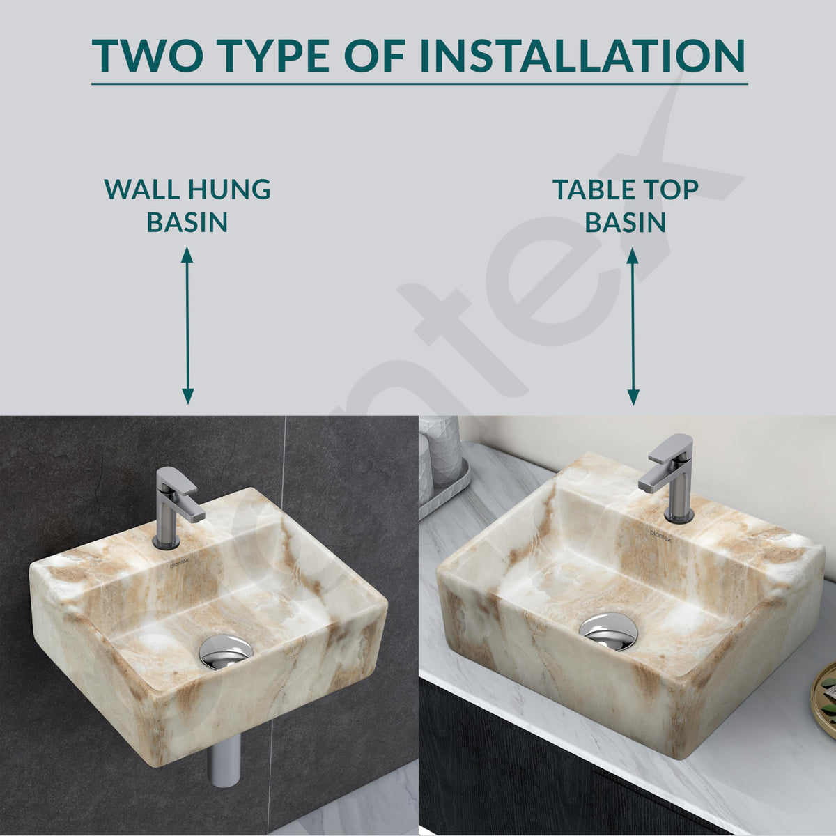 Plantex Ceramic Wash Basin for Bathroom/Square Wall Hung Basin/Bathroom Sink/Washbasin for Restaurant/Hotel (13 x 12 x 5 Inch)-4