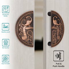 Plantex 8 inches Heavy Duty Main Door Handle/Pull Push Round Shape Handle for Main Door & Home Decor/3 Years Warranty (323-Copper Antique Finish)-3
