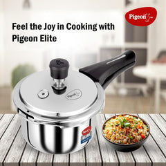 Pigeon by Stovekraft Elite Shine Tri-Ply Body Outer Lid Pressure Cooker, Induction and Gas Stove Compatible